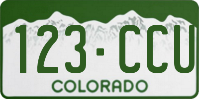 CO license plate 123CCU