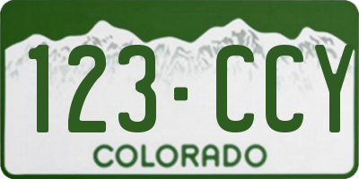 CO license plate 123CCY