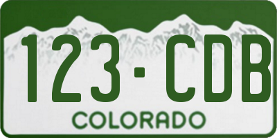 CO license plate 123CDB