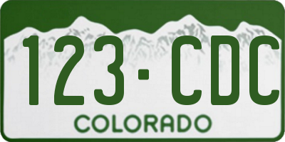 CO license plate 123CDC