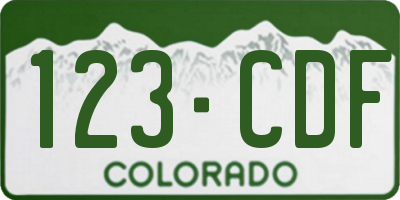 CO license plate 123CDF