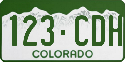 CO license plate 123CDH
