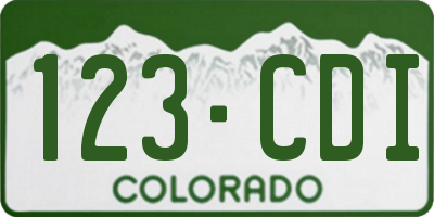CO license plate 123CDI