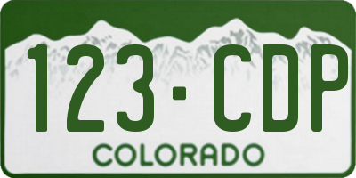 CO license plate 123CDP