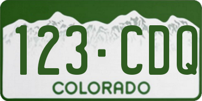 CO license plate 123CDQ
