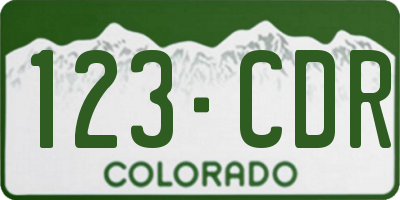 CO license plate 123CDR
