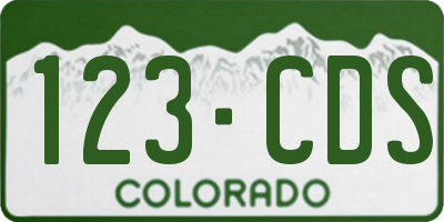 CO license plate 123CDS