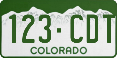 CO license plate 123CDT