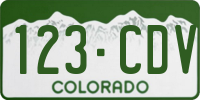 CO license plate 123CDV