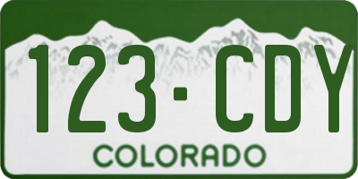 CO license plate 123CDY