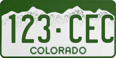 CO license plate 123CEC
