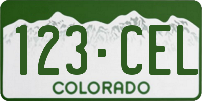 CO license plate 123CEL