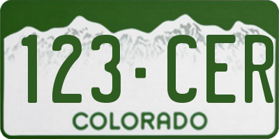 CO license plate 123CER