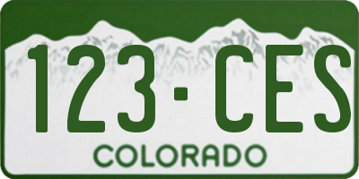 CO license plate 123CES