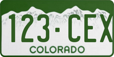 CO license plate 123CEX