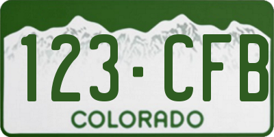 CO license plate 123CFB