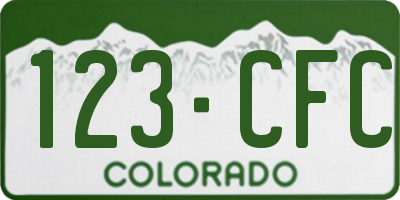 CO license plate 123CFC