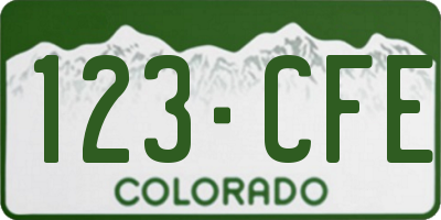 CO license plate 123CFE
