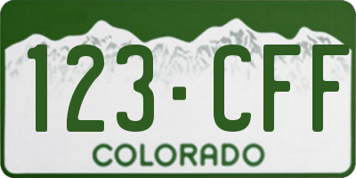 CO license plate 123CFF