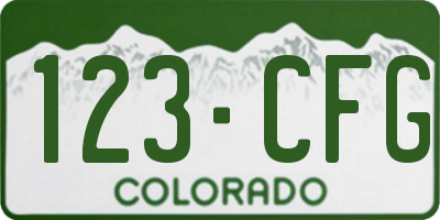 CO license plate 123CFG