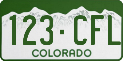 CO license plate 123CFL