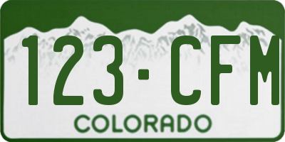 CO license plate 123CFM