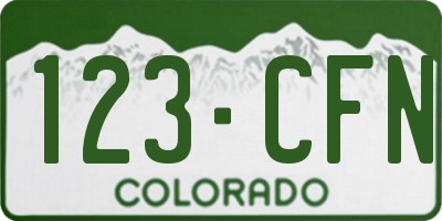CO license plate 123CFN