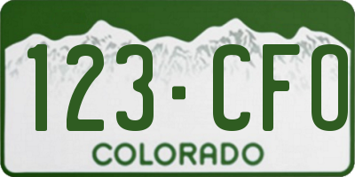 CO license plate 123CFO