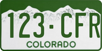 CO license plate 123CFR