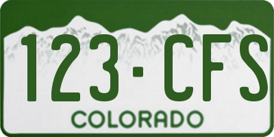 CO license plate 123CFS