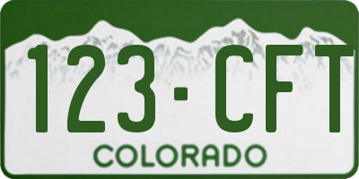 CO license plate 123CFT