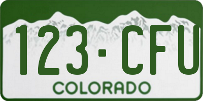CO license plate 123CFU