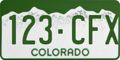 CO license plate 123CFX