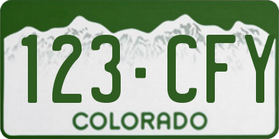 CO license plate 123CFY