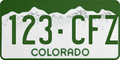 CO license plate 123CFZ