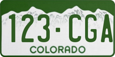 CO license plate 123CGA