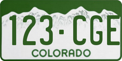 CO license plate 123CGE