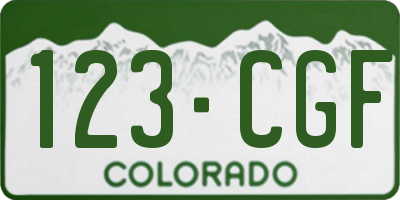 CO license plate 123CGF