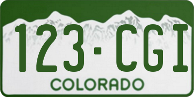 CO license plate 123CGI