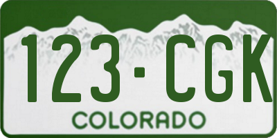 CO license plate 123CGK