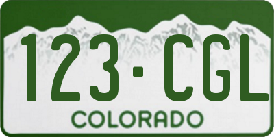 CO license plate 123CGL