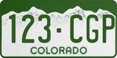 CO license plate 123CGP