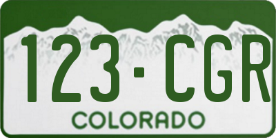 CO license plate 123CGR