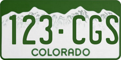 CO license plate 123CGS