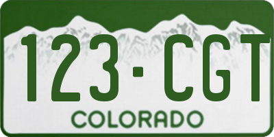 CO license plate 123CGT