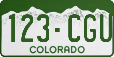 CO license plate 123CGU