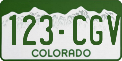 CO license plate 123CGV
