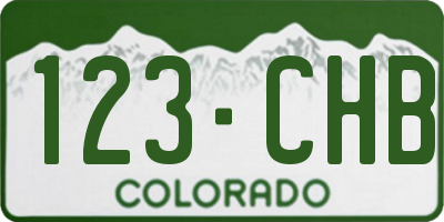 CO license plate 123CHB