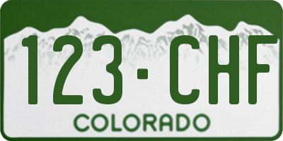 CO license plate 123CHF