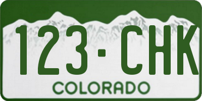 CO license plate 123CHK